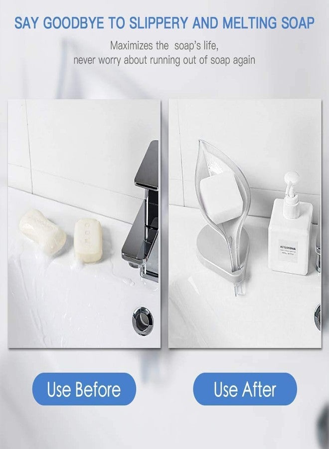 Cyrox حامل صابون بلاستيكي على شكل ورقة شجر من سيروكس | صندوق تخزين مزخرف لتصريف المياه، مناسب للحمام والمطبخ، سهل التنظيف، موفر للصابون (2) - Image 5